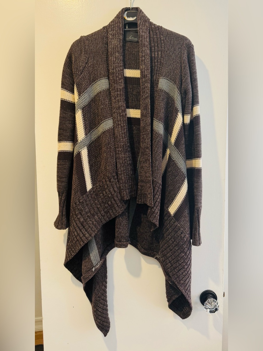 Line the Label Open-Front Waterfall Cardigan Sz S